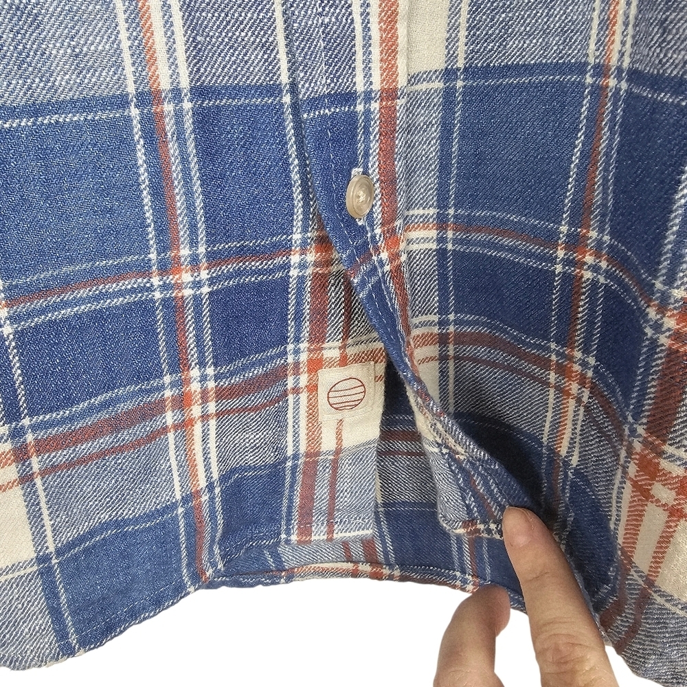Marine Layer Plaid Flannel Men's Shirt Long Sleeve Button Up M/L - Picture 5 of 8